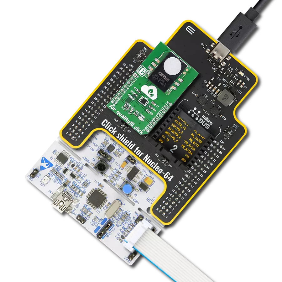 Air quality 2 Click with Nucleo-64 with STM32L073RZ MCU