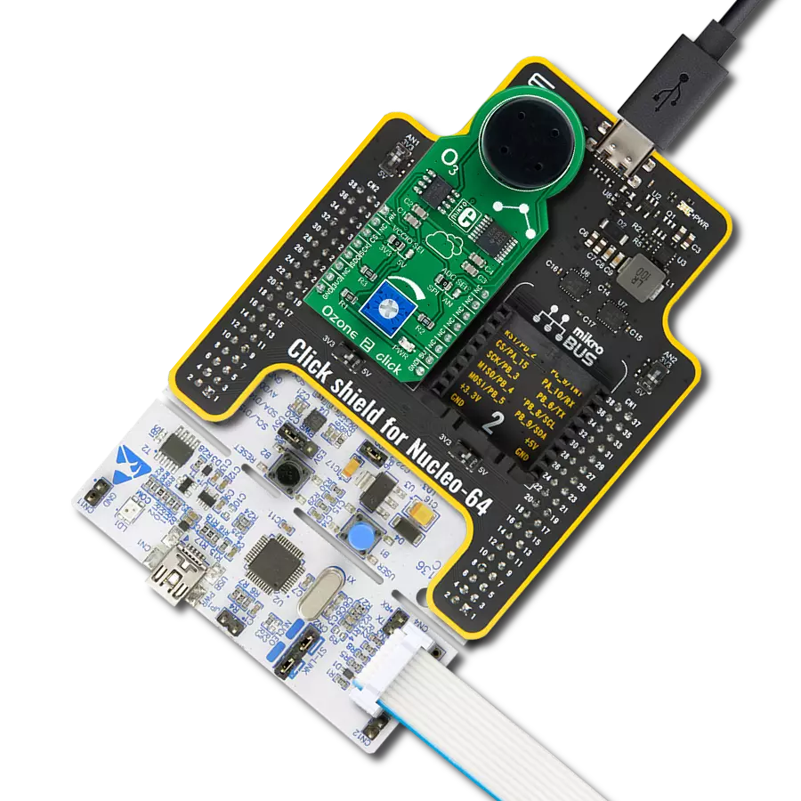 Ozone 2 Click with Nucleo-64 with STM32F091RC MCU