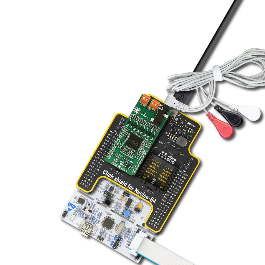 ECG 2 Click with Nucleo-64 with STM32F091RC MCU