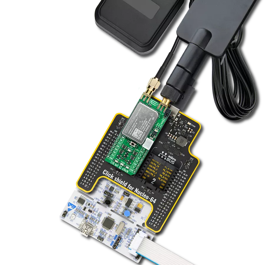 LTE IoT 9 Click with Nucleo-64 with STM32F091RC MCU