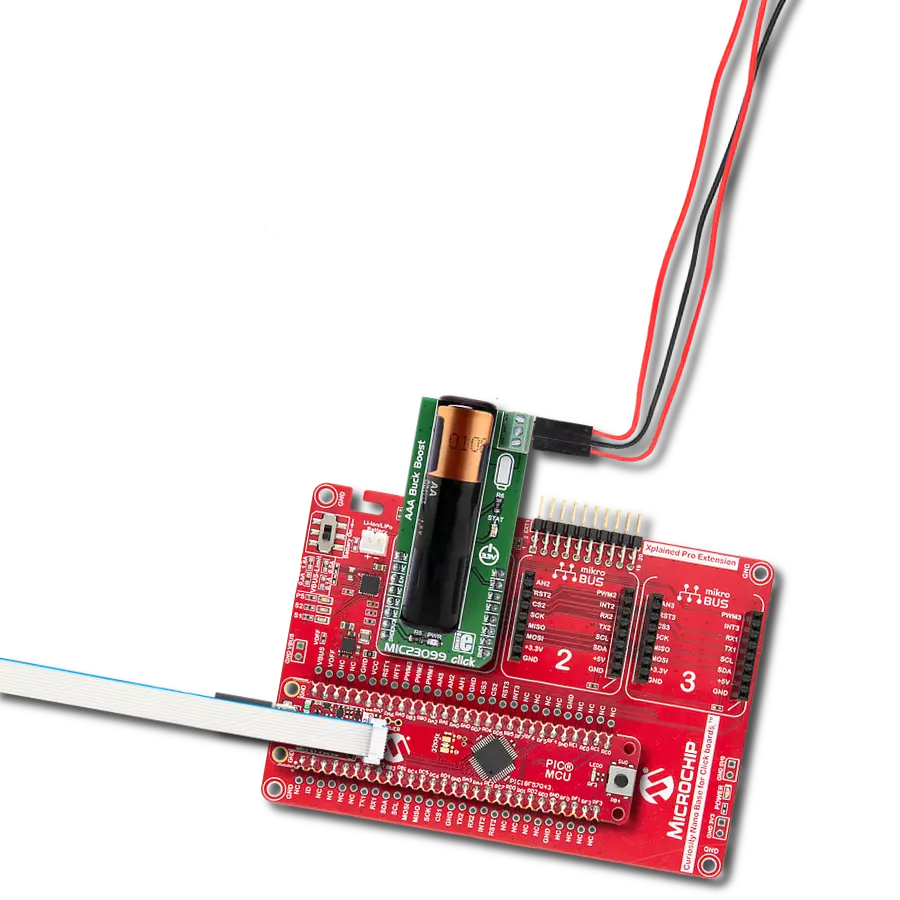 MIC23099 Click with Curiosity Nano with PIC18F57Q43