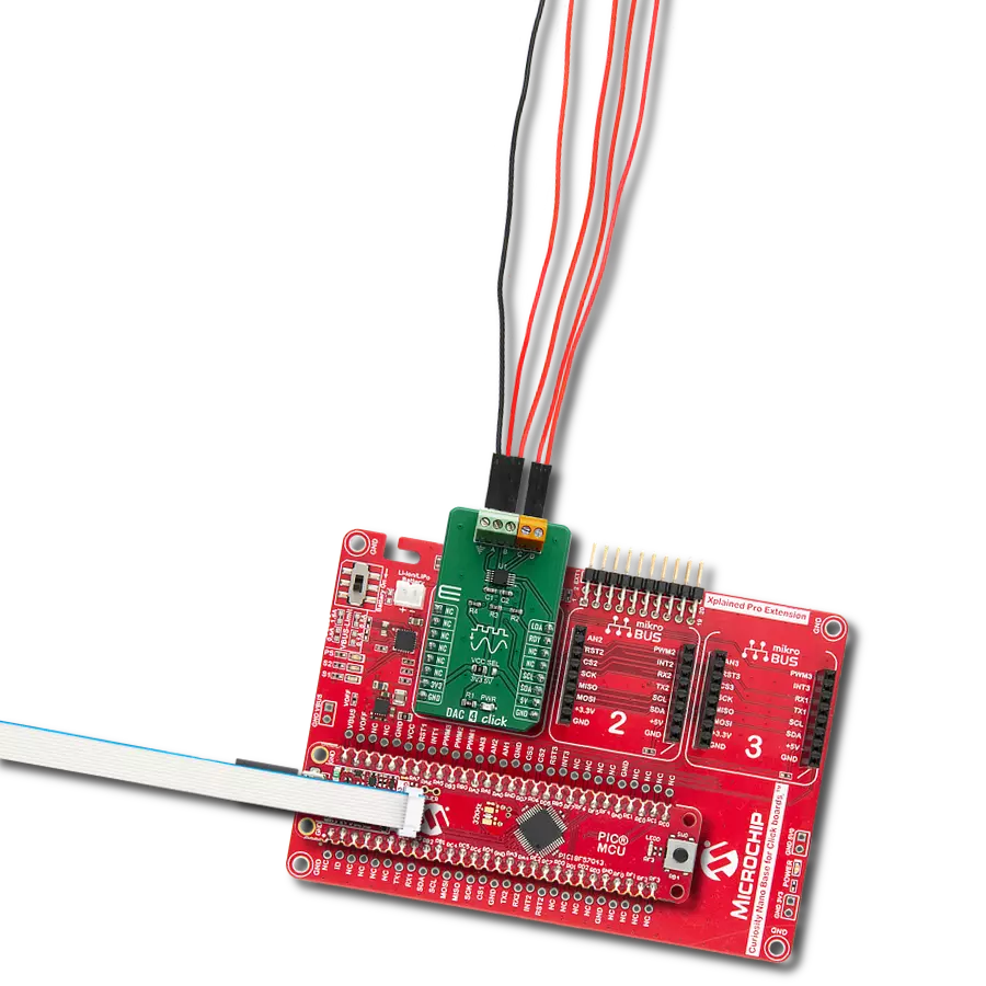 DAC 4 Click with Curiosity Nano with PIC18F57Q43
