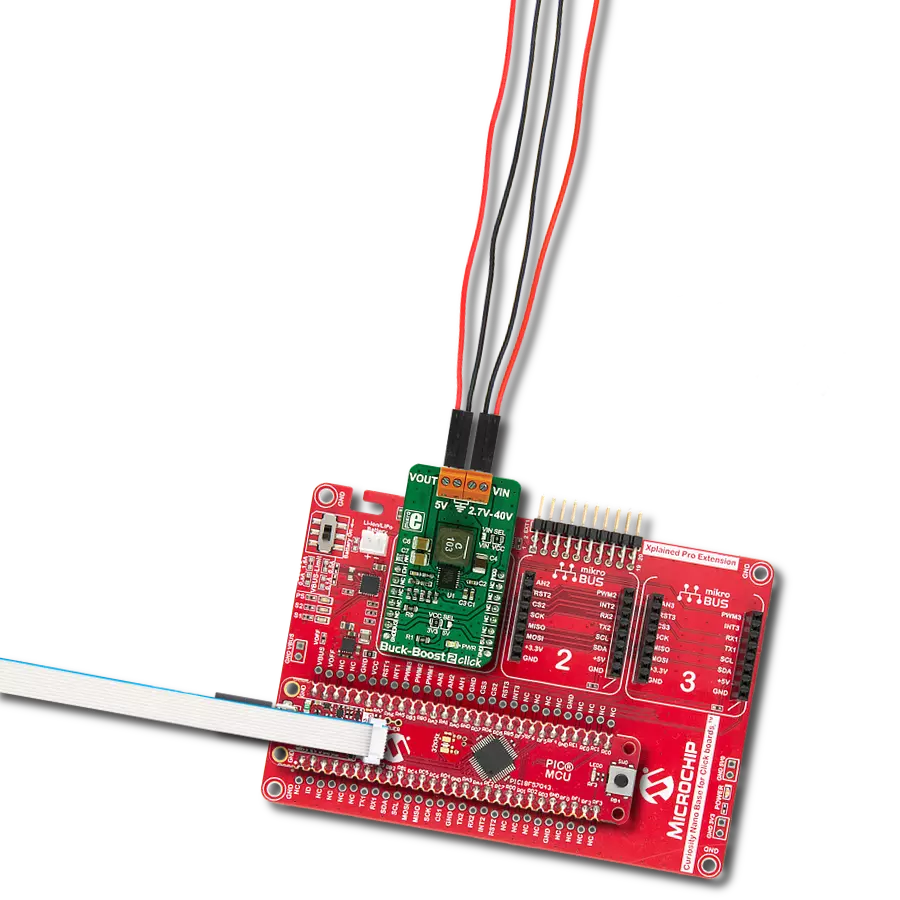 Buck-Boost 2 Click with Curiosity Nano with PIC18F57Q43