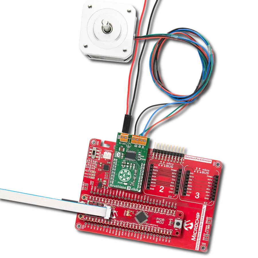 Brushless 3 Click with Curiosity Nano with PIC18F57Q43