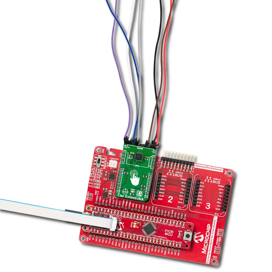 Extend the number of capacitive inputs with SX8633 and PIC18F57Q43