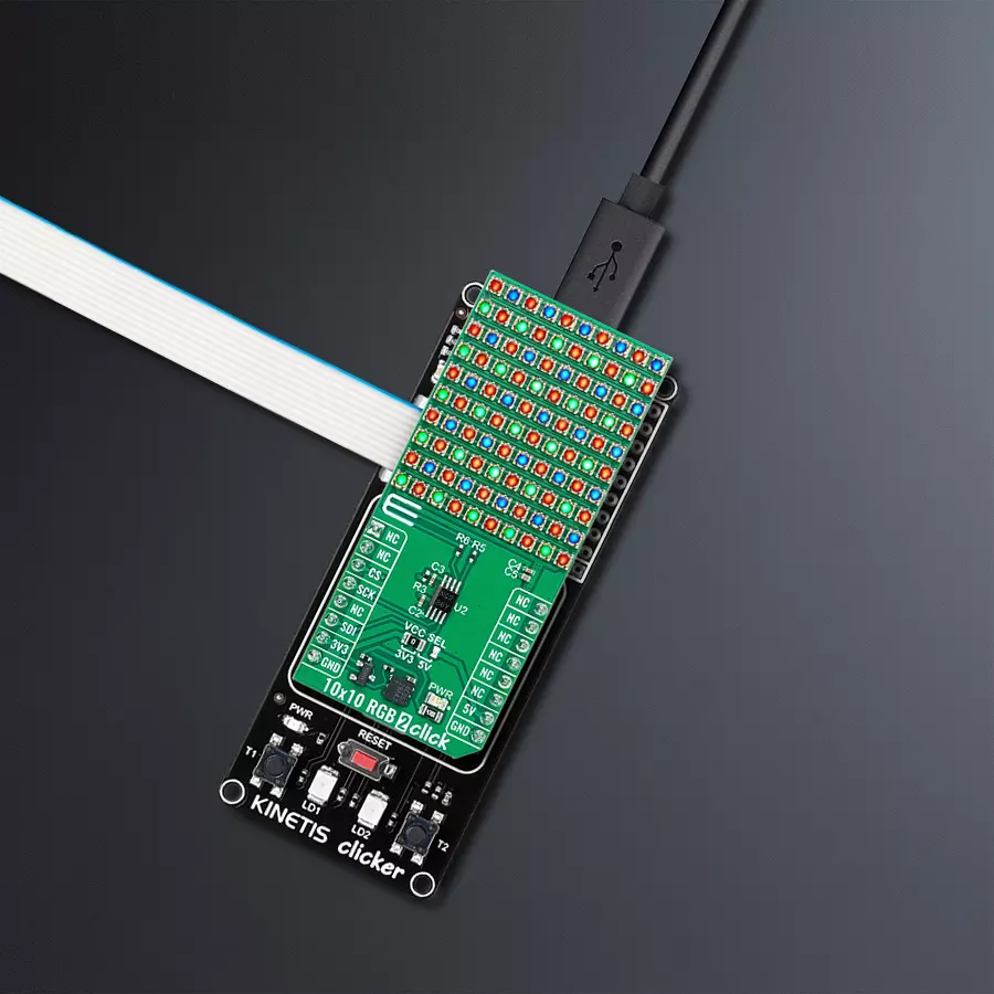 Kinetis Mini B Connector clicker - upright/background hardware assembly