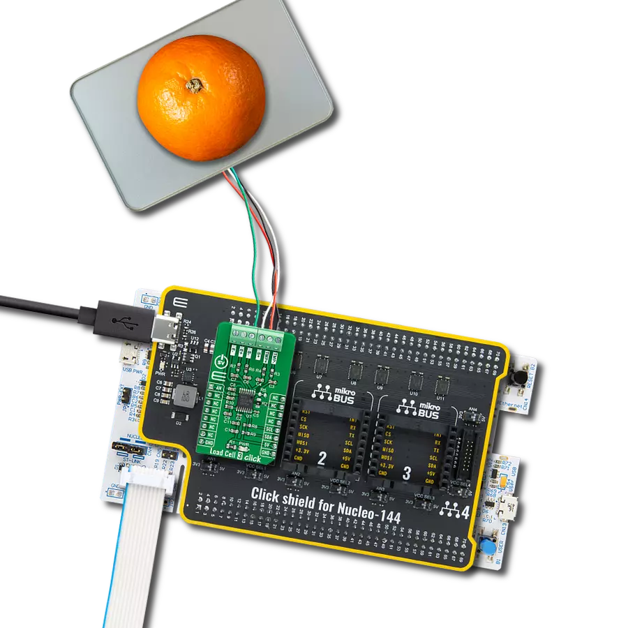 Load Cell 3 Click with Nucleo 144 with STM32F413ZH MCU