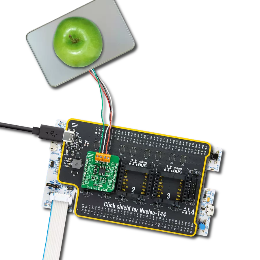 Load Cell 4 Click with Nucleo 144 with STM32F413ZH MCU