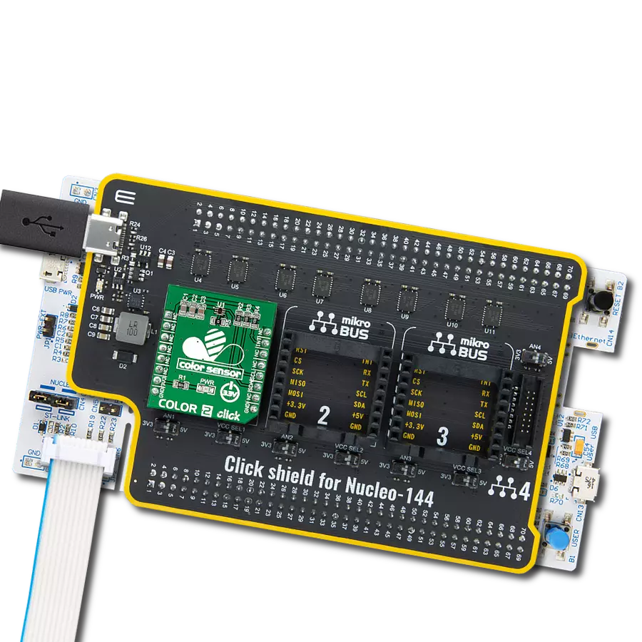 Color 2 Click with Nucleo 144 with STM32F413ZH MCU
