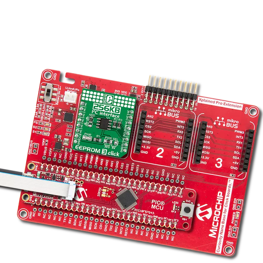 EEPROM 3 click with Curiosity Nano with PIC18F57Q43