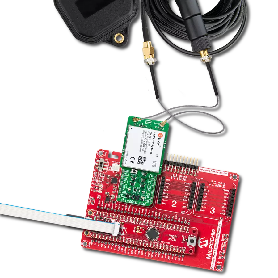 4G LTE&GNSS Click with Curiosity Nano with PIC18F57Q43