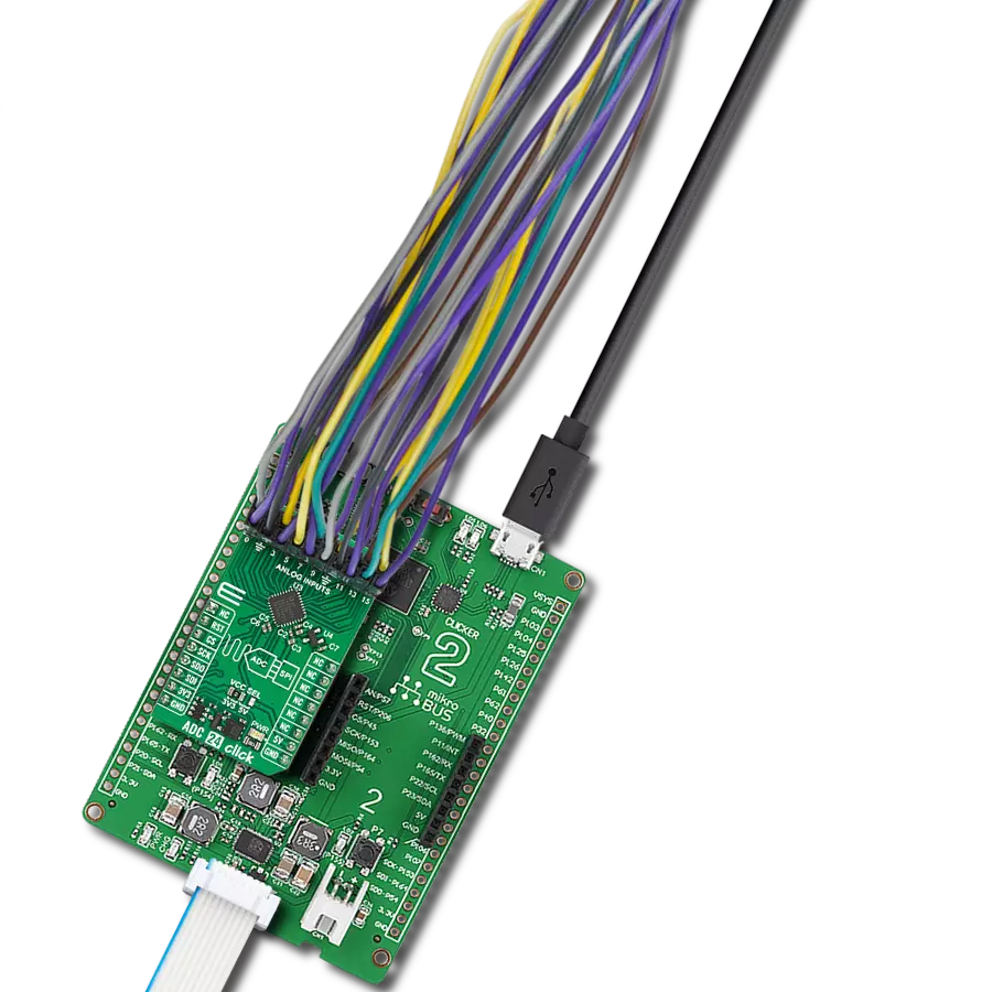 ADC 24 Click with Clicker 2 for PIC18FK