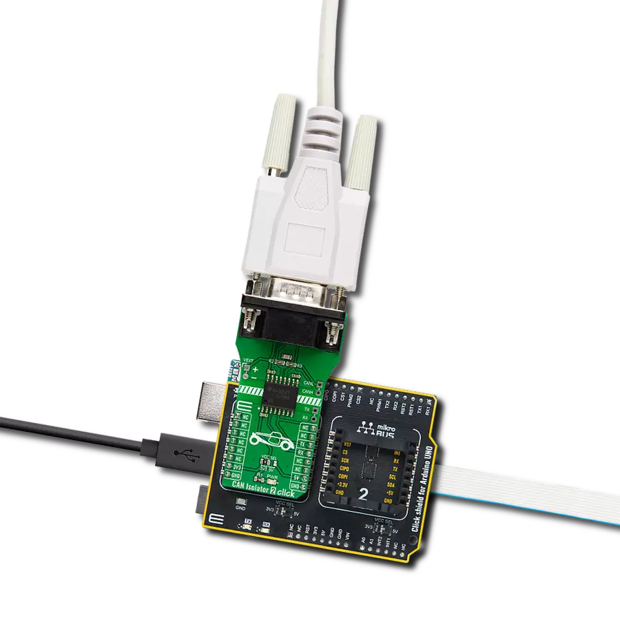 CAN Isolator 2 Click with Arduino UNO Rev3