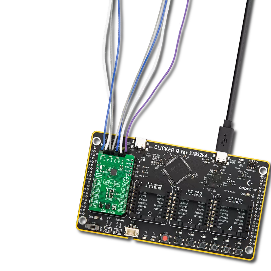 CDC Click with Clicker 4 for STM32F4