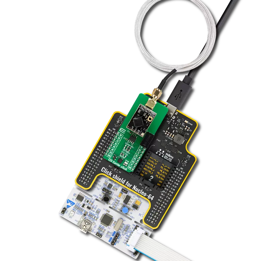 EZO Carrier Click - RTD with Nucleo-64 with STM32F091RC MCU