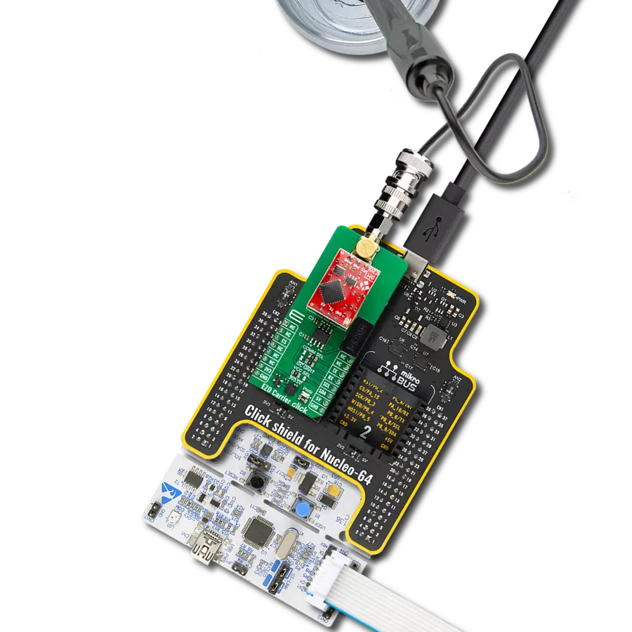 EZO Carrier Click - pH with Nucleo-64 with STM32F091RC MCU