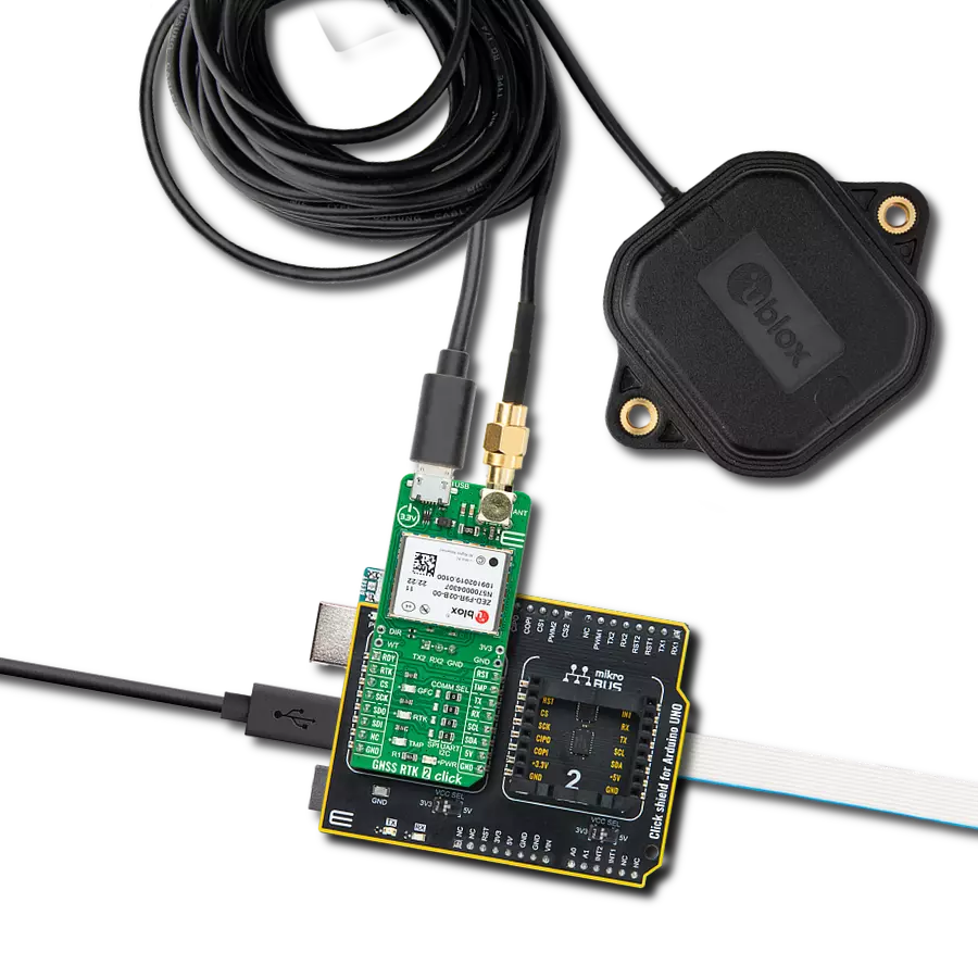 GNSS RTK 2 Click with Arduino UNO Rev3