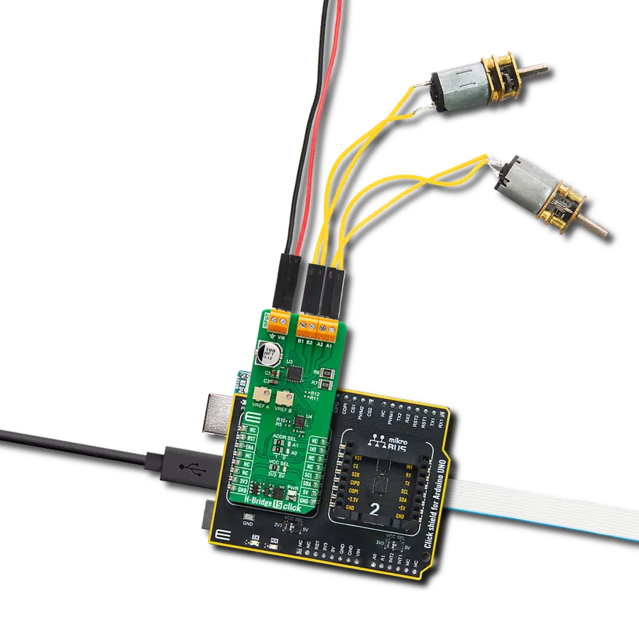 H-Bridge 15 Click with Arduino UNO Rev3