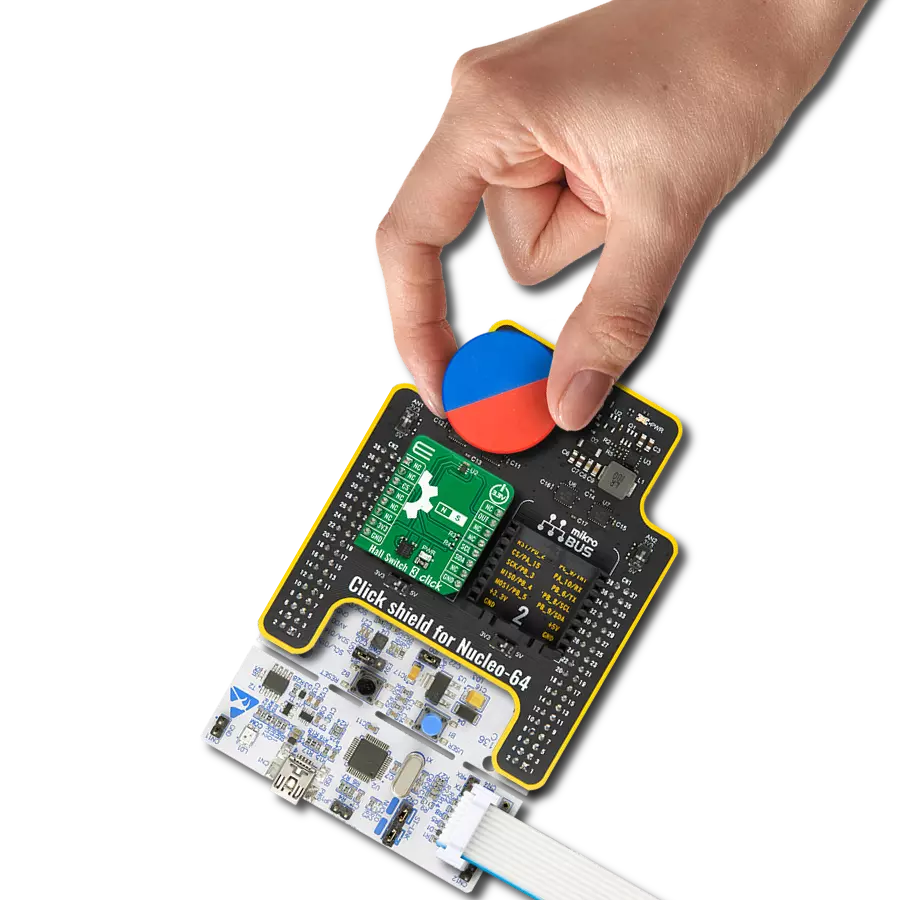 Hall Switch 3 Click with Nucleo-64 with STM32F091RC MCU