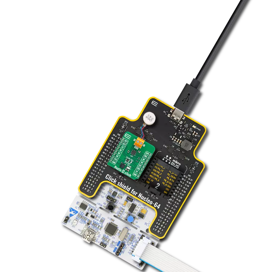 Haptic 4 Click with Nucleo-64 with STM32F091RC MCU