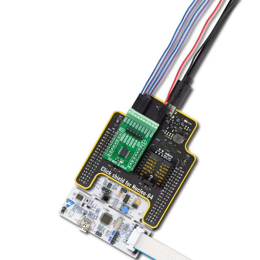 I2C MUX 6 Click with Nucleo-64 with STM32F091RC MCU