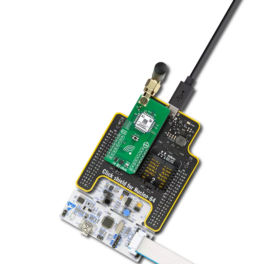 LR 10 Click with Nucleo-64 with STM32F091RC MCU