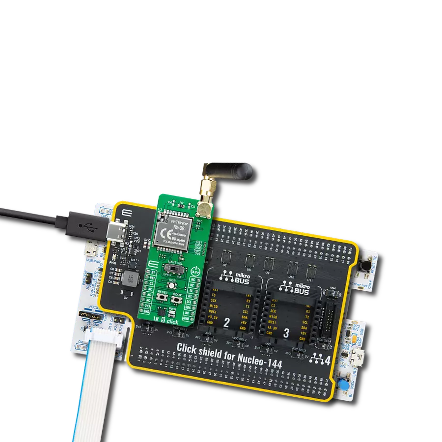 LR 9 Click with Nucleo 144 with STM32F413ZH MCU
