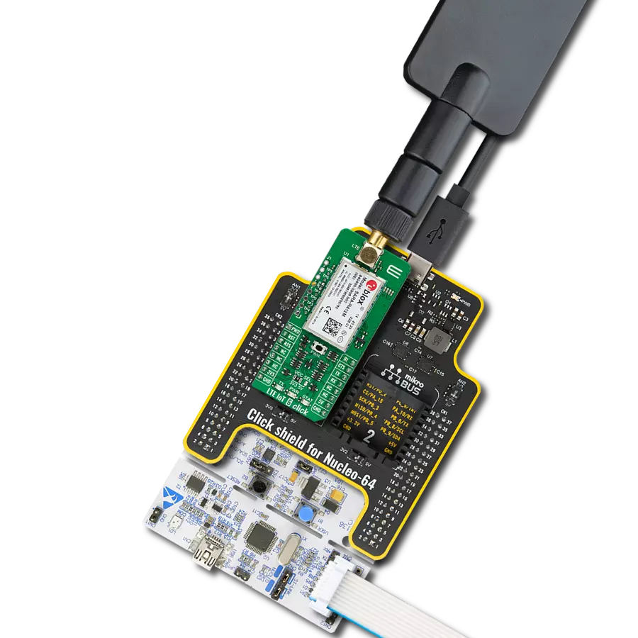 LTE IoT 6 Click with Nucleo-64 with STM32F091RC MCU
