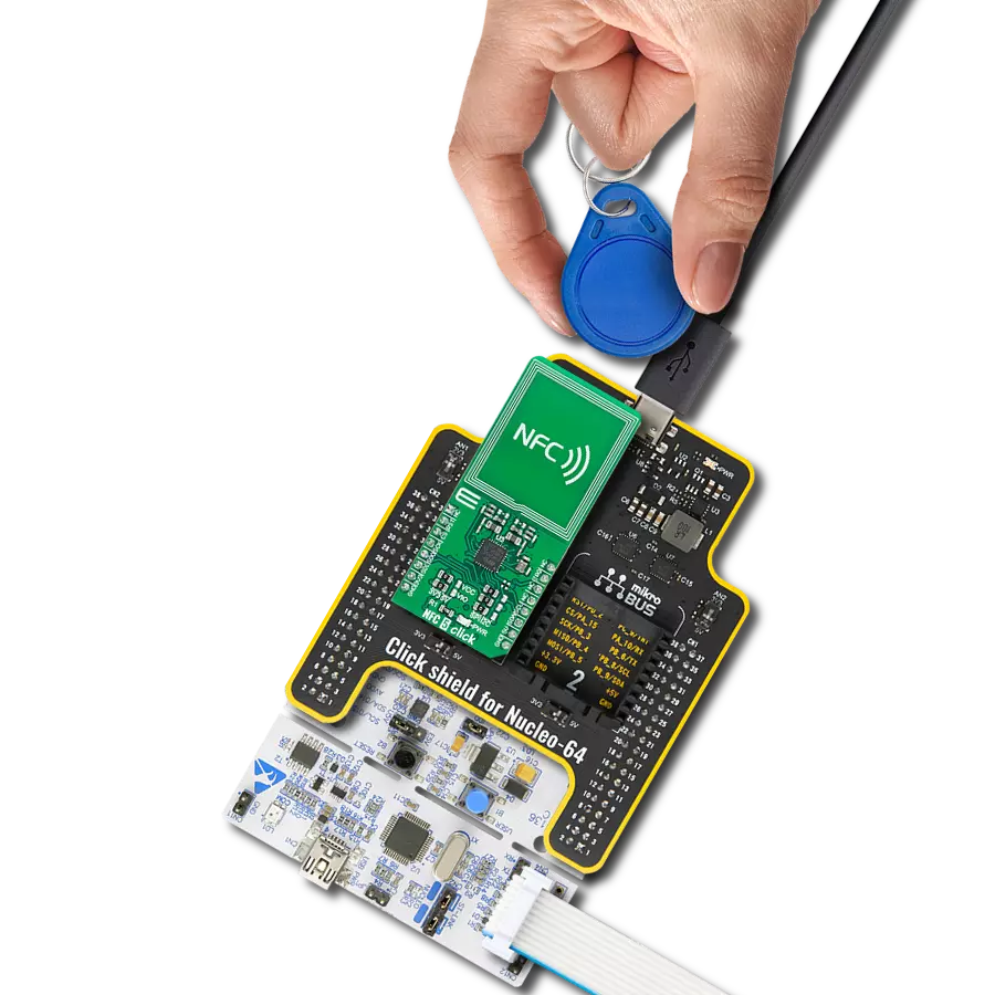 NFC 5 Click with Nucleo-64 with STM32F091RC MCU