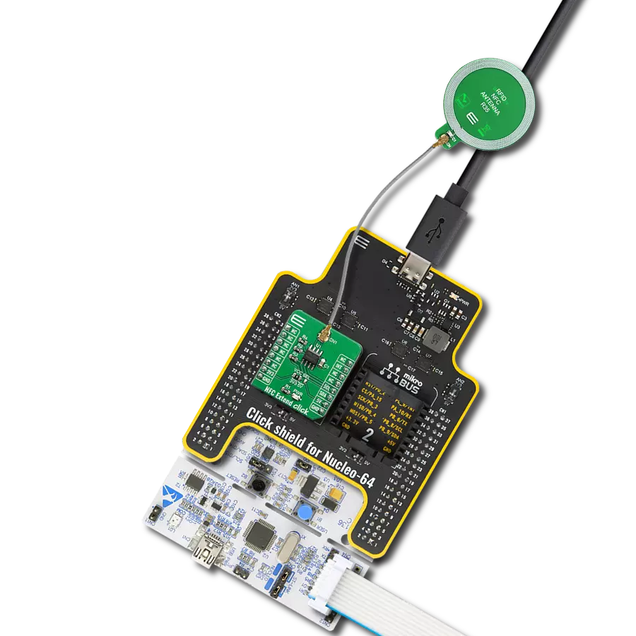 NFC Extend Click with Nucleo-64 with STM32F091RC MCU