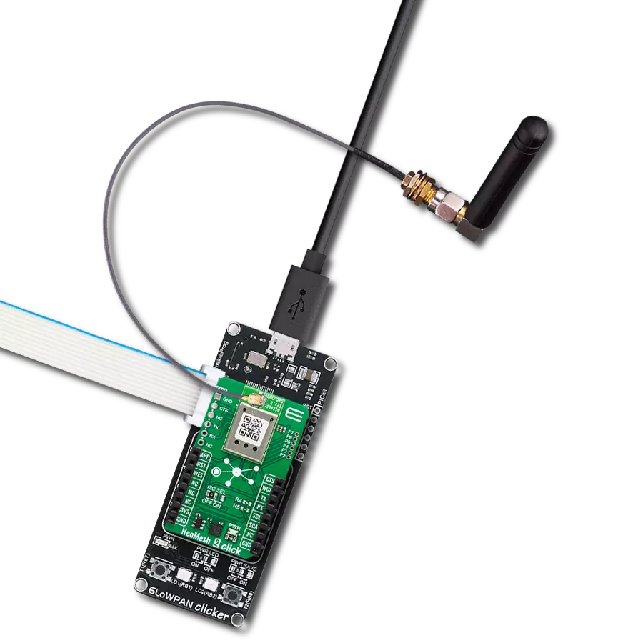 NeoMesh 2 Click with 6LoWPAN clicker