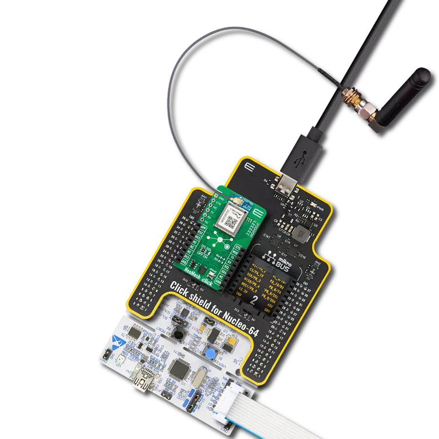 NeoMesh Click - 868MHz with Nucleo-64 with STM32F091RC MCU