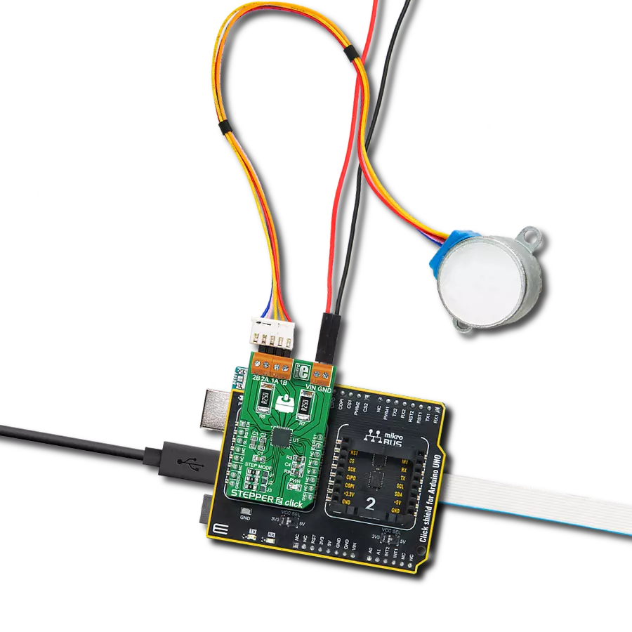 Stepper 2 Click with Arduino UNO Rev3