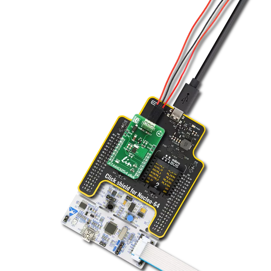 ATA663254 Click with Nucleo-64 with STM32F091RC MCU