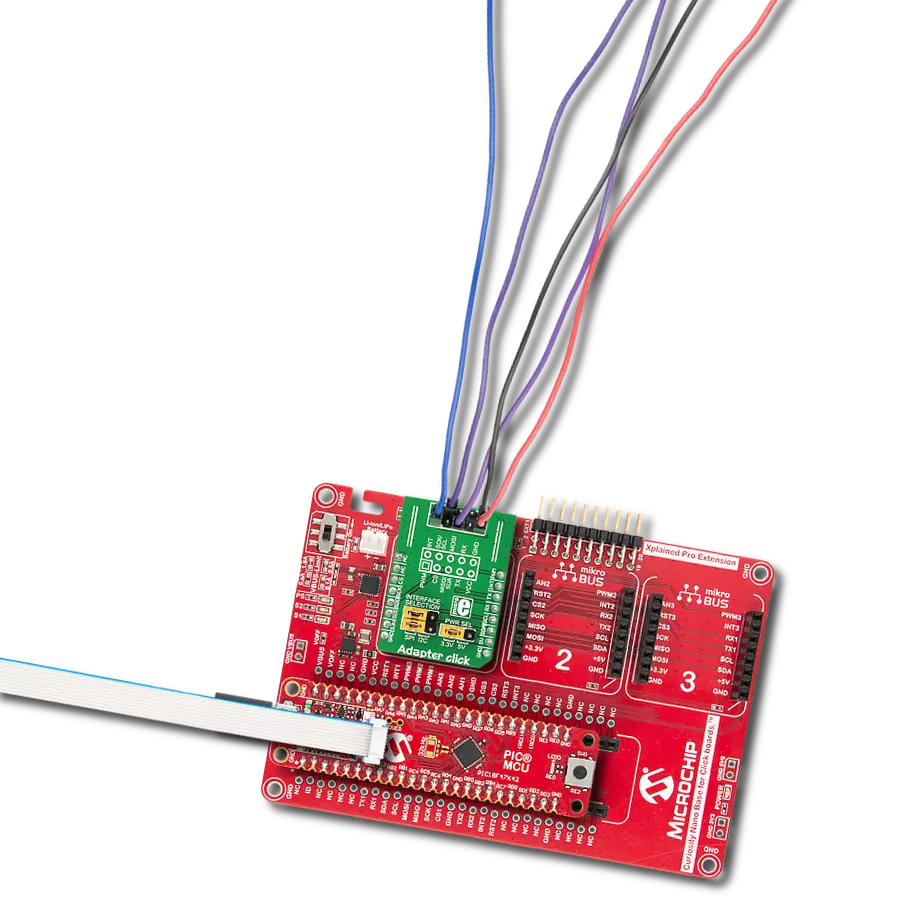 Adapter Click with Curiosity Nano with PIC18F47K42