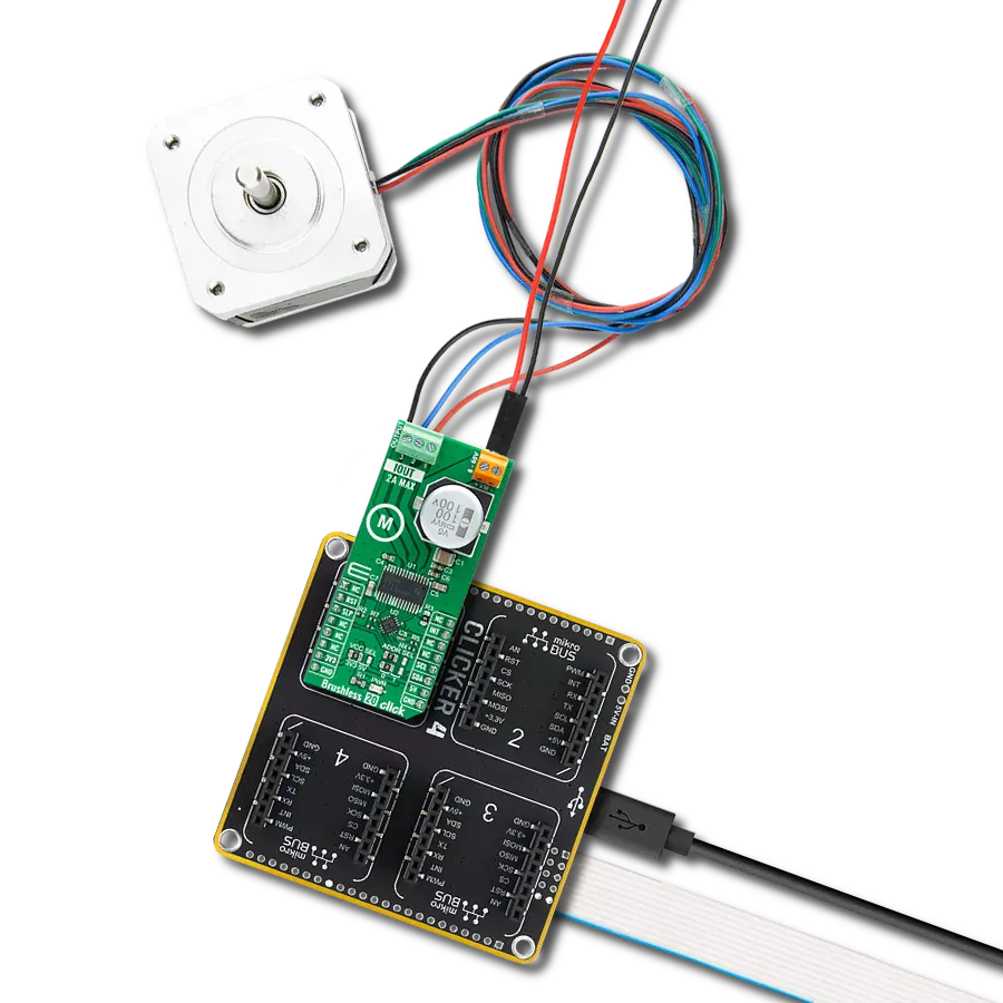 Brushless 20 Click with Clicker 4 for STM32