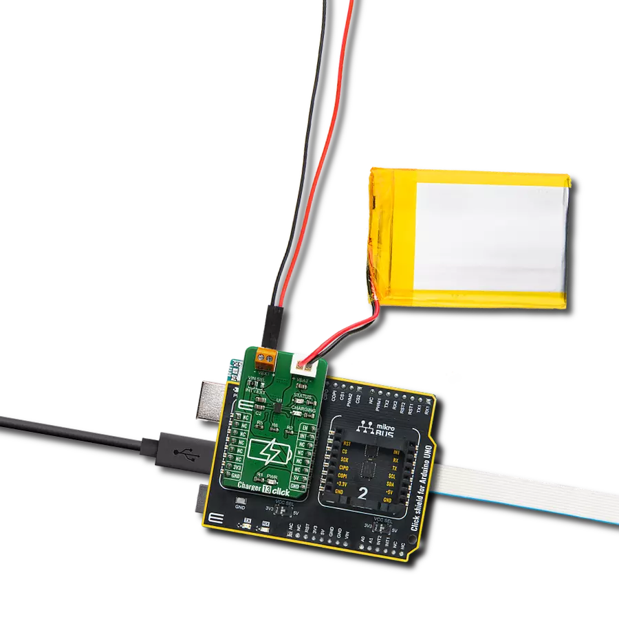 Charger 13 Click with Arduino UNO Rev3