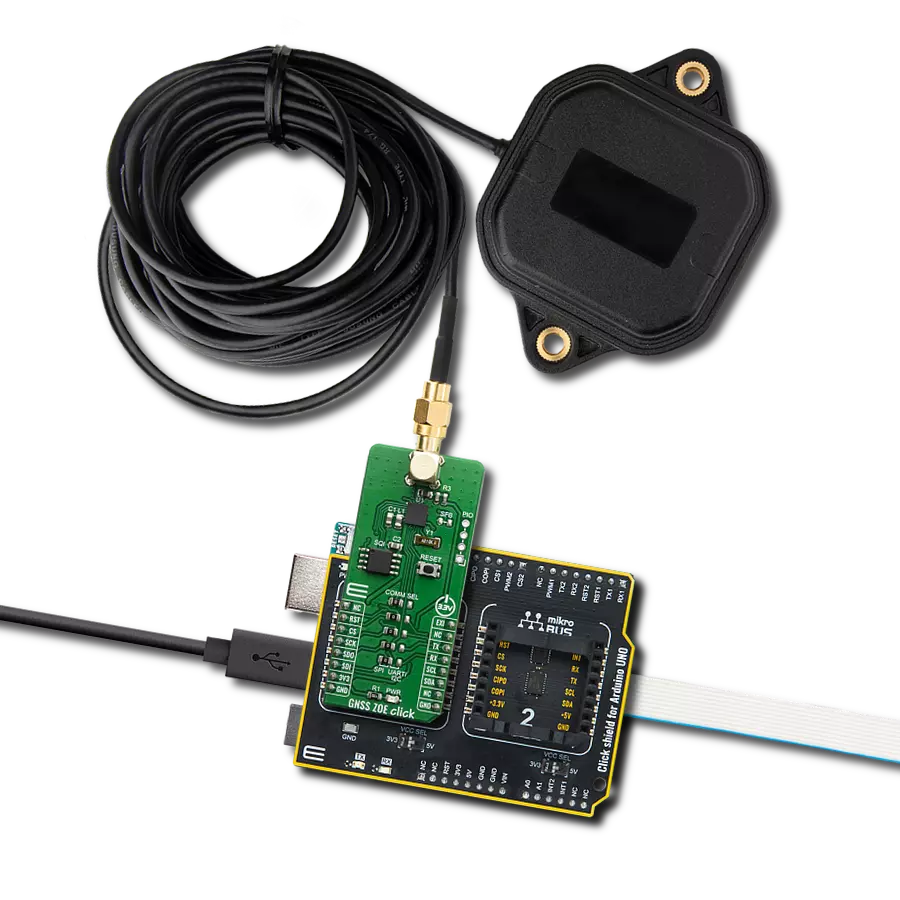 GNSS ZOE Click with Arduino UNO Rev3