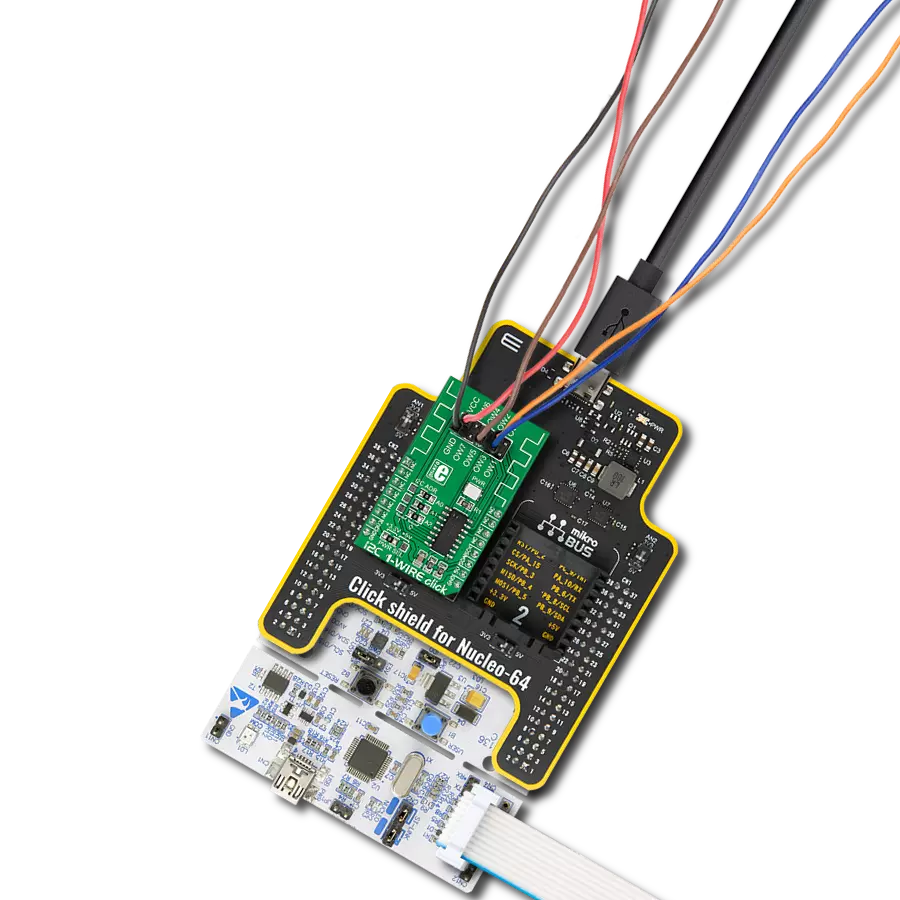 I2C 1-Wire Click with Nucleo-64 with STM32F091RC MCU