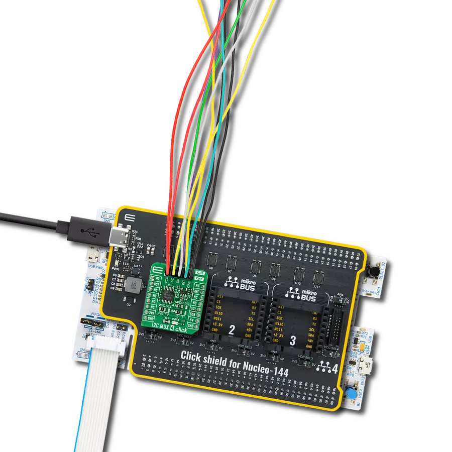 I2C MUX 4 Click with Nucleo 144 with STM32F413ZH MCU