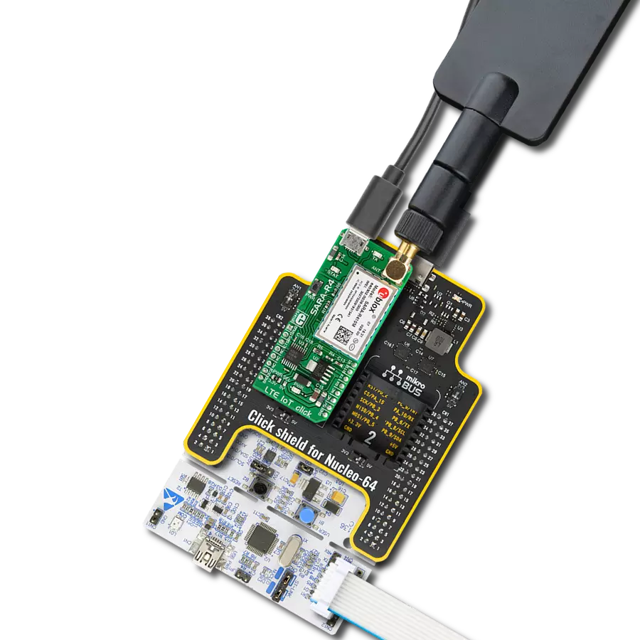 LTE IoT Click with Nucleo-64 with STM32F091RC MCU