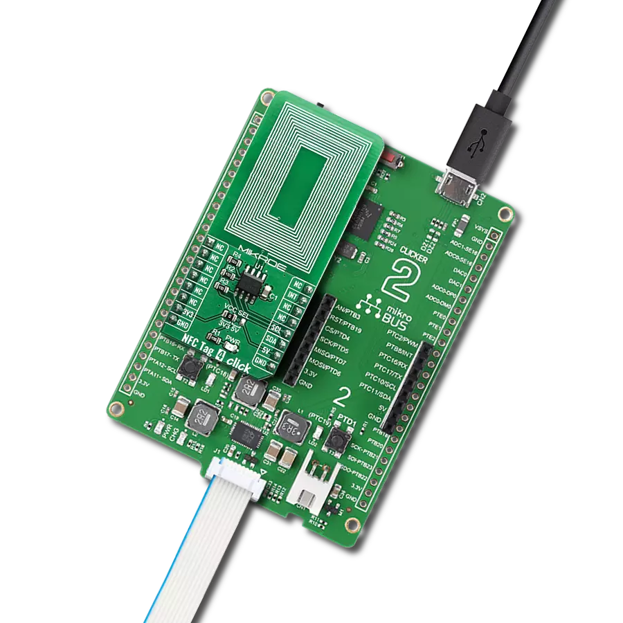 NFC Tag 4 Click with Clicker 2 for Kinetis