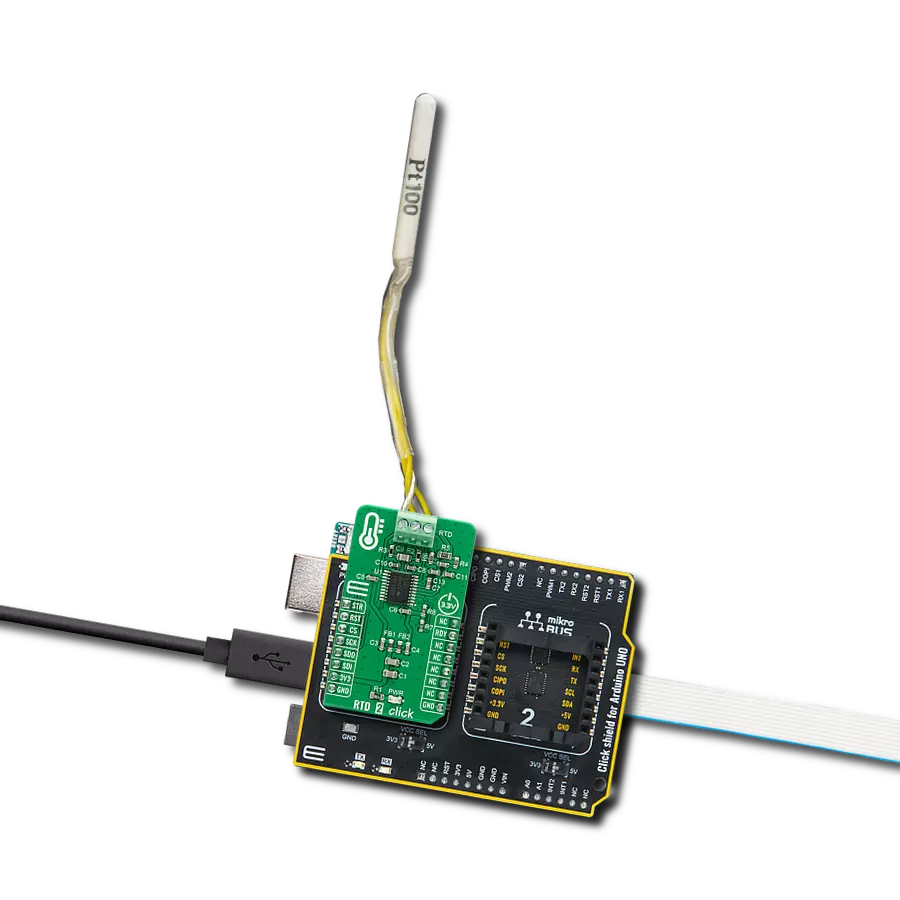 RTD 2 Click with Arduino UNO Rev3