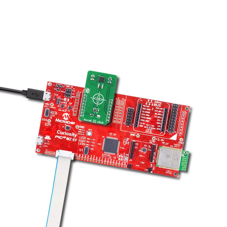 Accel 8 Click with Curiosity PIC32 MZ EF