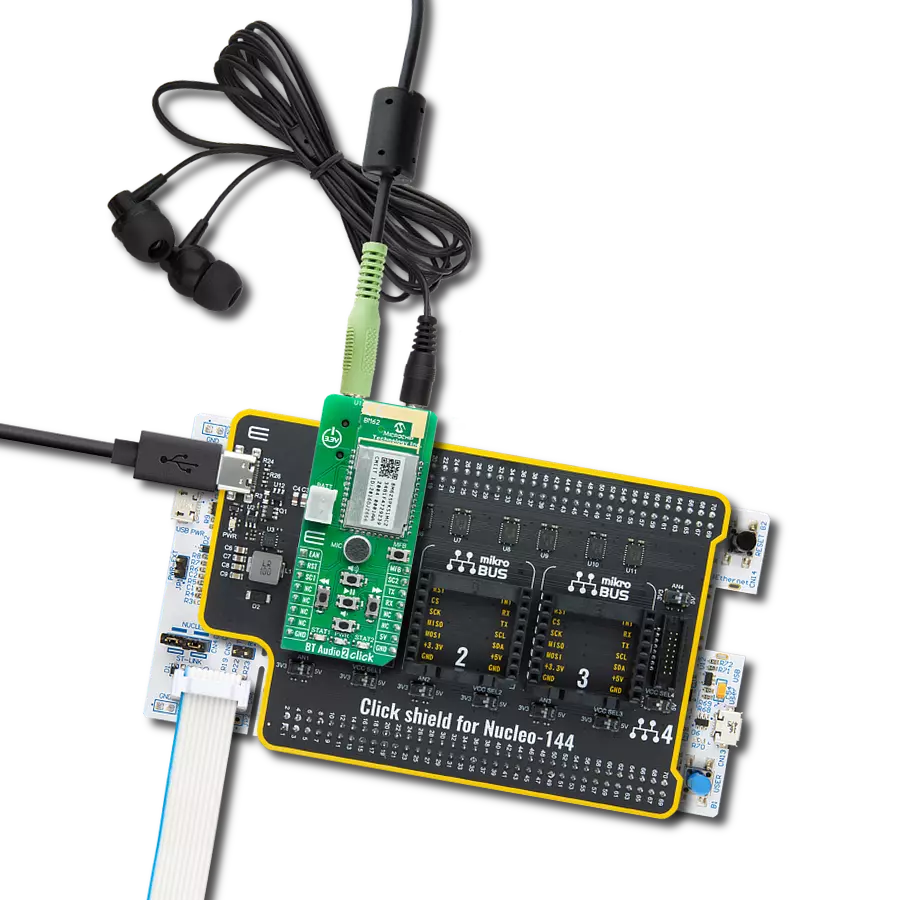 BT Audio 2 Click with Nucleo 144 with STM32F413ZH MCU