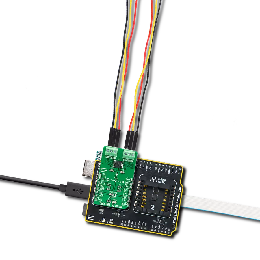 DIGI POT 9 Click with Arduino UNO Rev3
