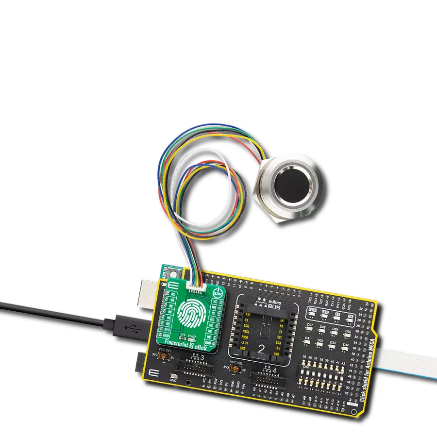 Fingerprint 3 Click with Arduino Mega 2560 Rev3