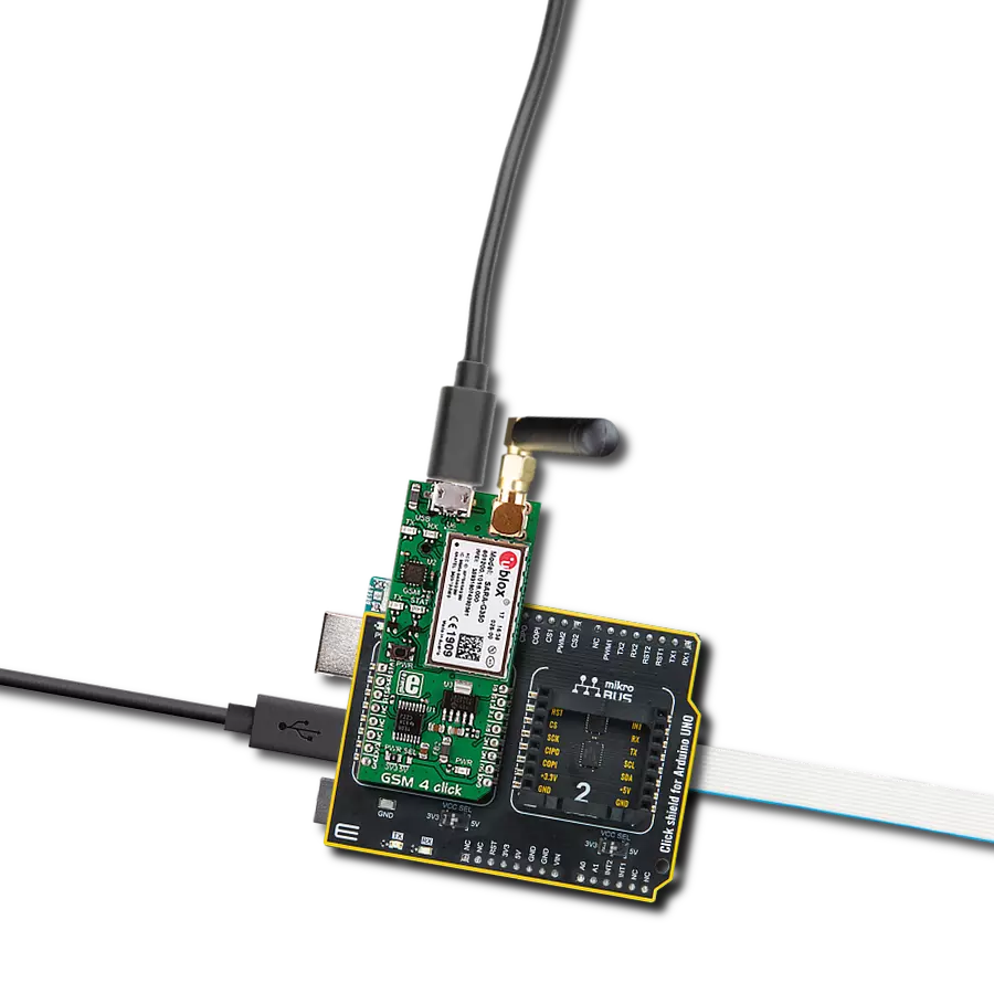 GSM 4 Click with Arduino UNO Rev3