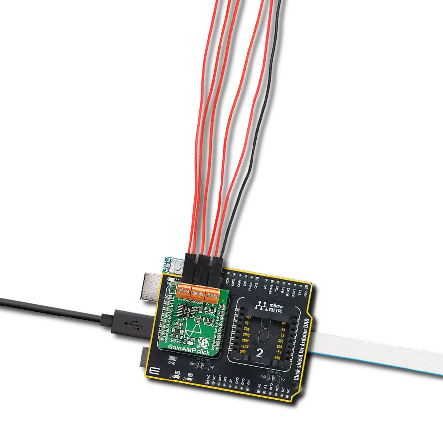 GainAMP Click with Arduino UNO Rev3