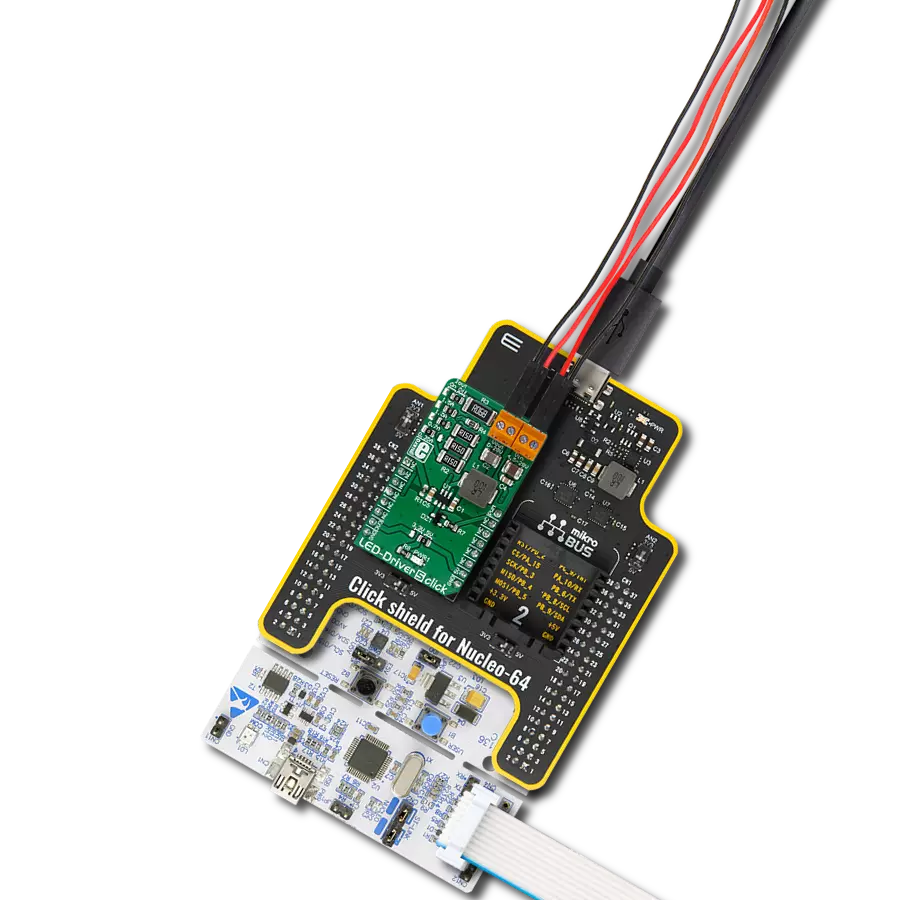 LED Driver 5 Click with Nucleo-64 with STM32F091RC MCU